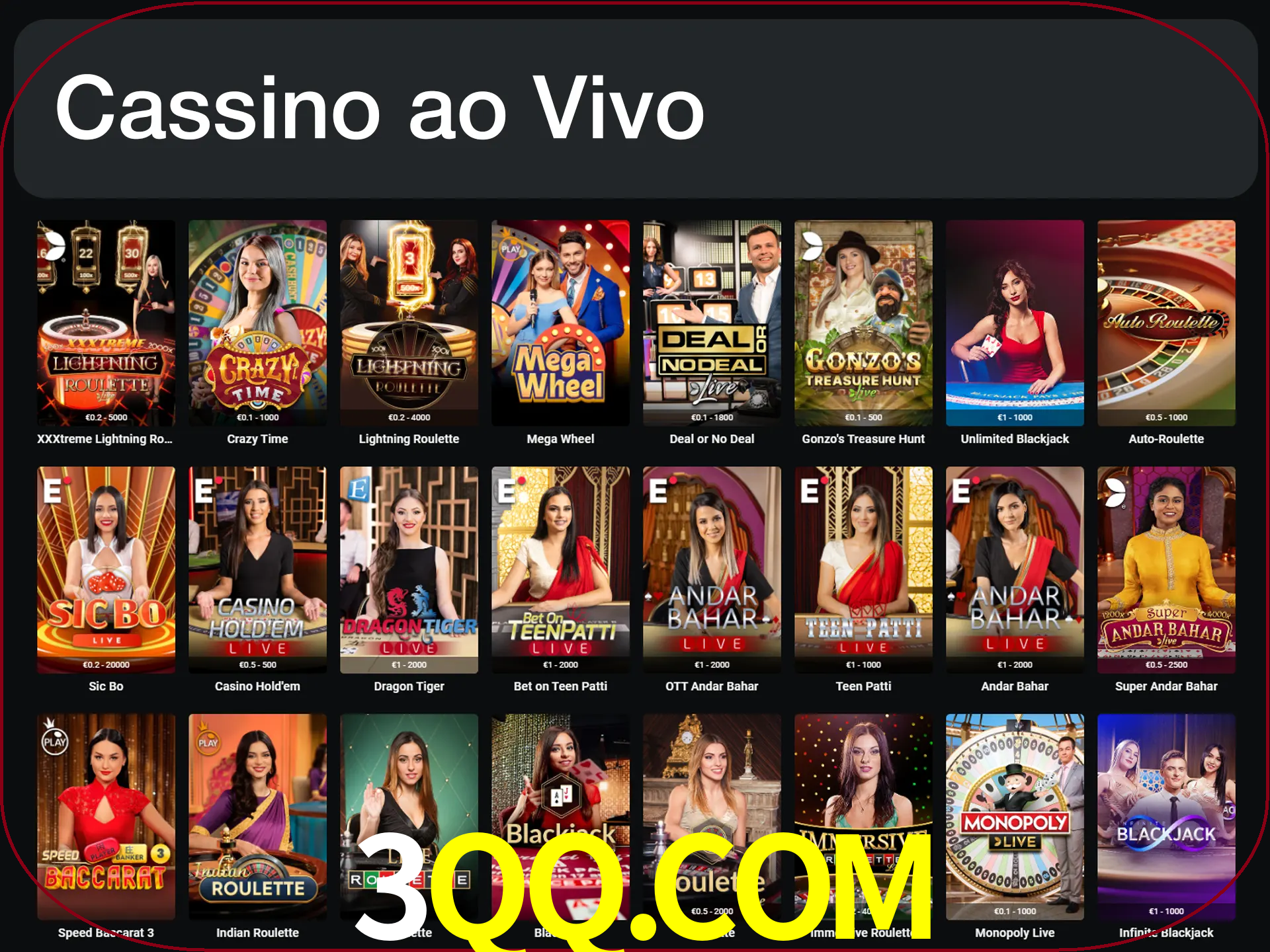 Jogue jogos de cassino com um verdadeiro dealer.
