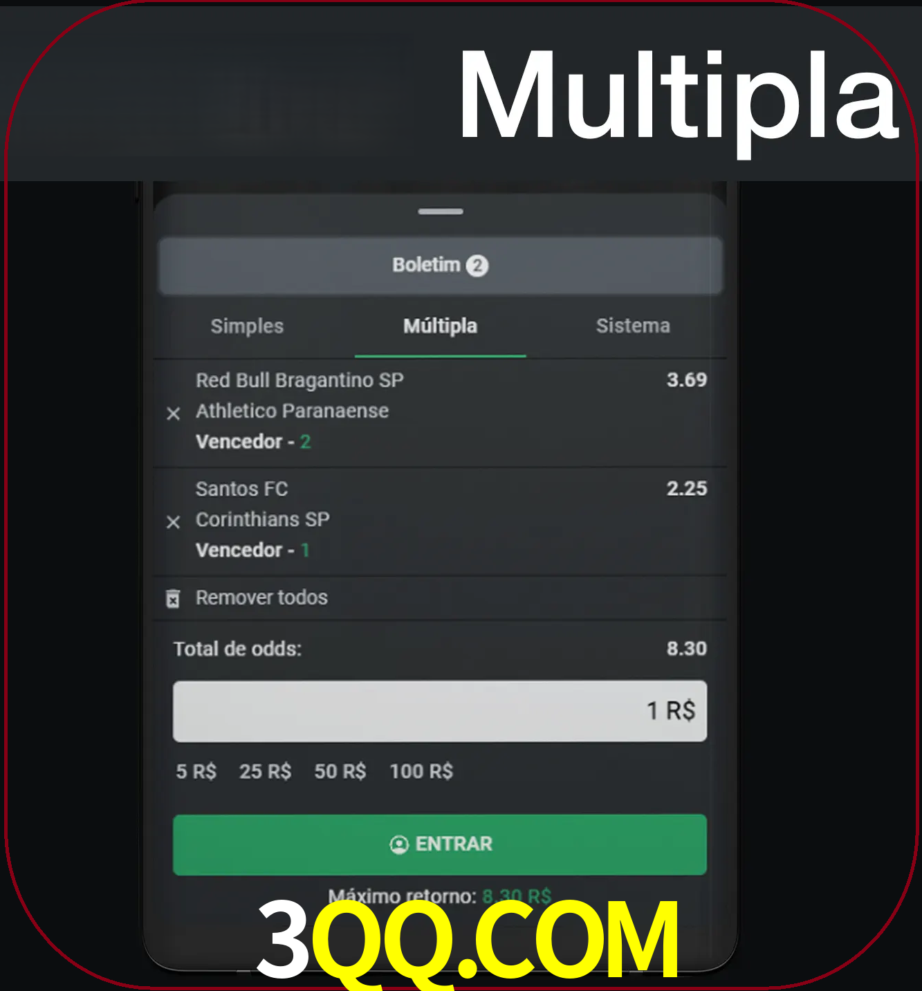 Faça apostas mais valiosas com mais de duas apostas.