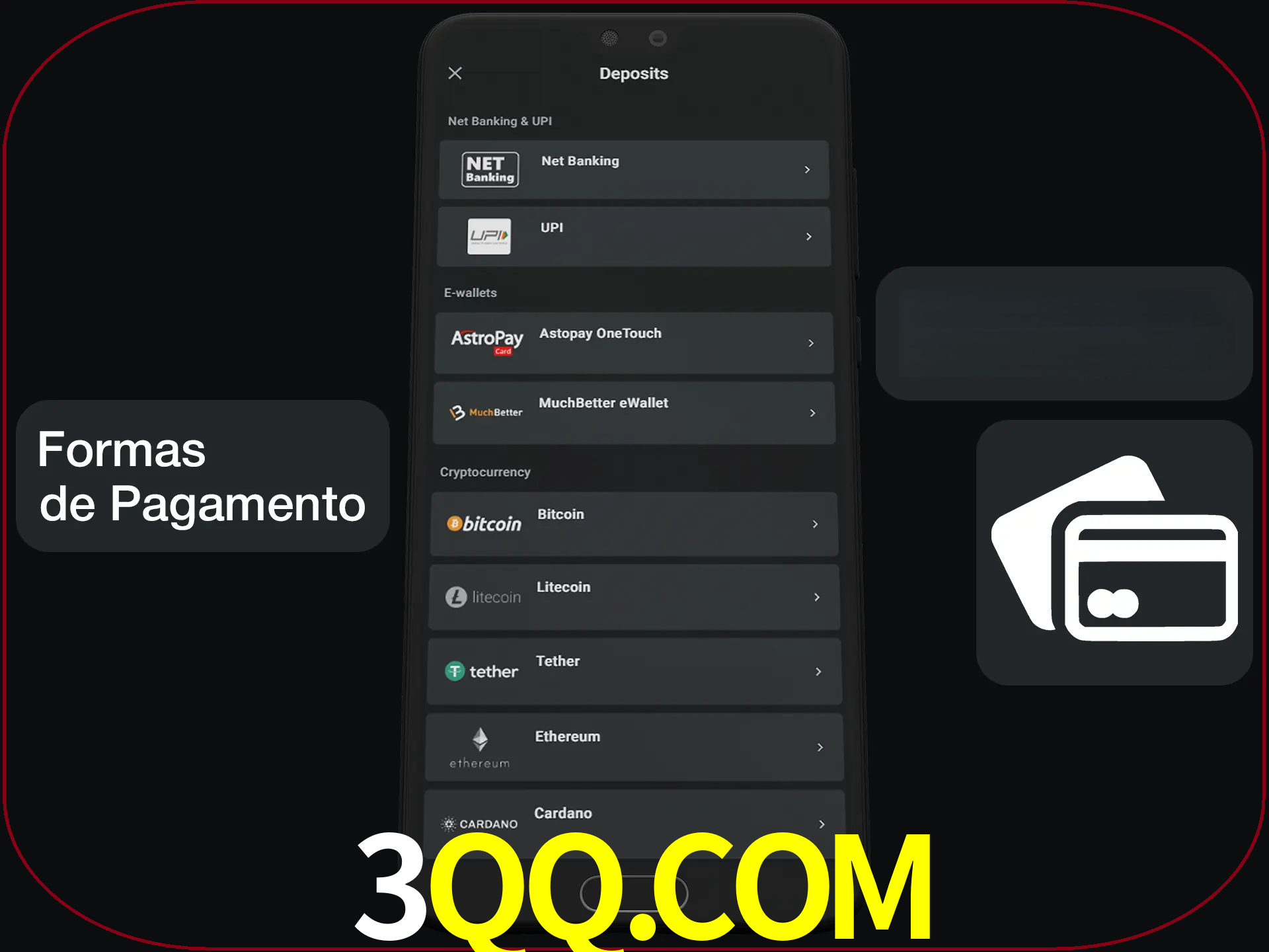Escolha a forma de pagamento de sua preferência.